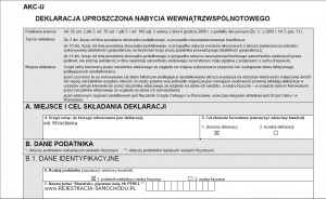 DEKLARACJA AKC-U, akcyza, urząd celny, wniosek do naczelnika urzędu celnego, online